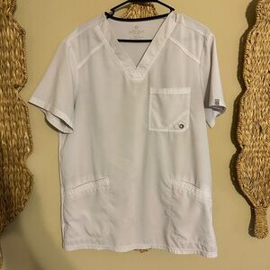 White Cherokee Infinity men’s scrub top. Medium.